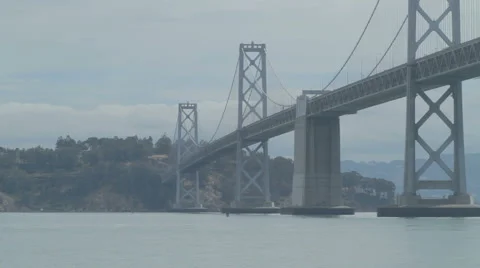 Boats Under The Bay Bridge Video stock 64282359