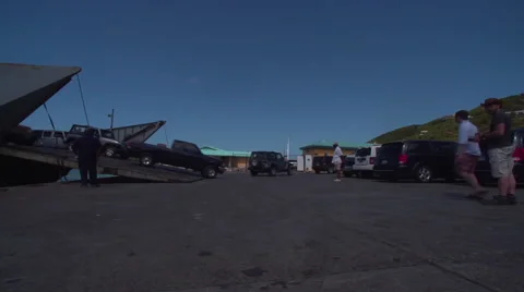 Boats Unloading Timelapse Video stock 49775422