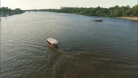 Boats on the Vistula river Stock Footage 292450762