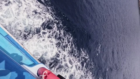 The boat's wake as it moves through the water Stock Footage 304566437
