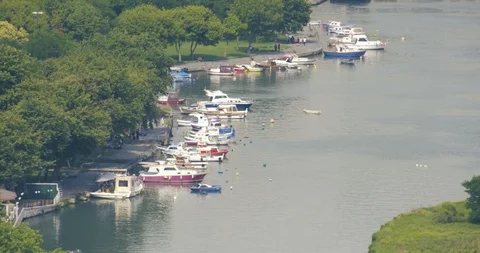 Boats on the water Stock Footage 93512767
