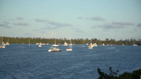 Boats On The Water Stock Footage 129613480