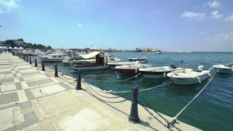 Boats in wharf Stock Footage 93403784