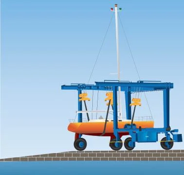 Boatyard Gantry Crane イラスト素材