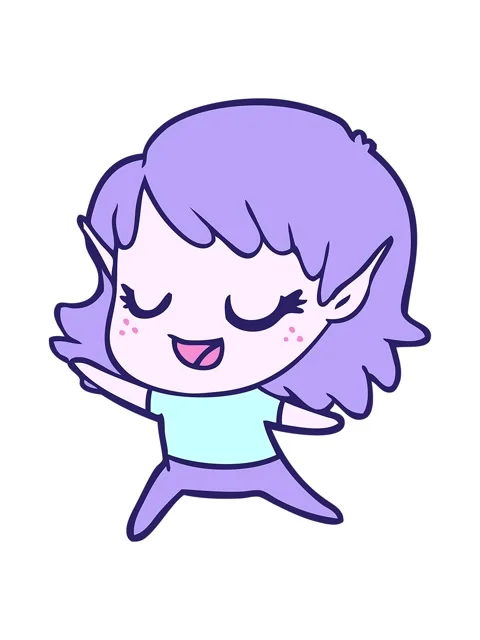 Bob and pause animation of carton happy elf girl dancing Stock Footage 324303503