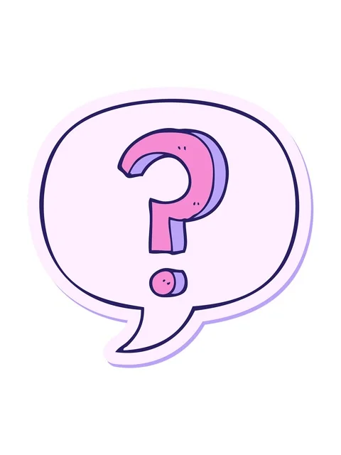 Bob and pause animation of cartoon question mark with speech bubble sticker Video stock 324060676