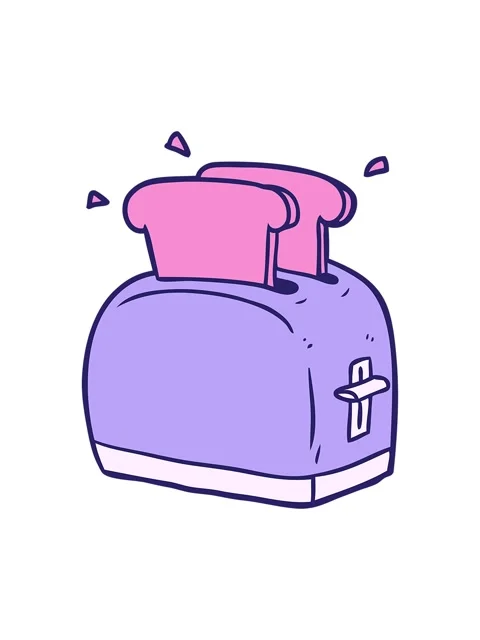 Bob and pause animation of cartoon toaster toasting bread Stock Footage 324072355