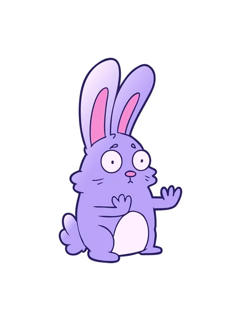 Bob and pause animation of cartoon scared rabbit Stock Footage 324073013