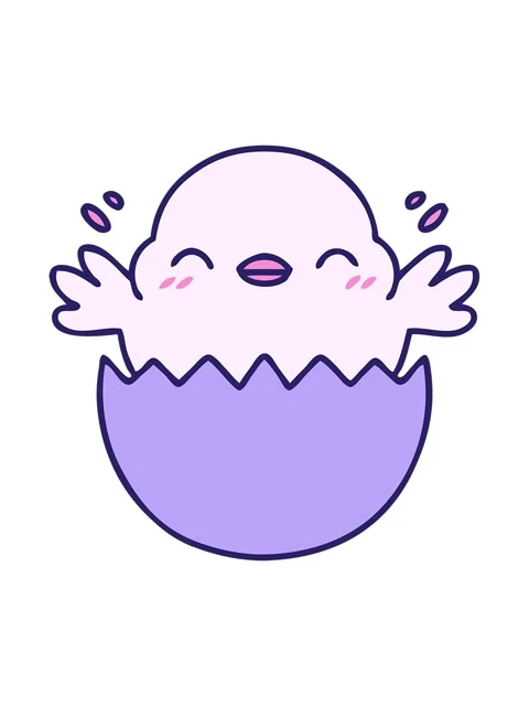 Bob and pause animation of cartoon of a cute baby bird hatching from an egg.. Stock Footage 324076278