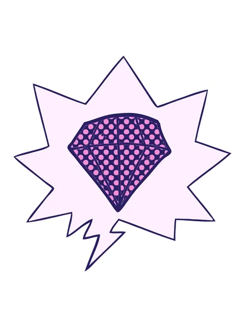 Bob and pause animation of cartoon tattoo diamond with speech bubble in com.. 库存影片 324084268