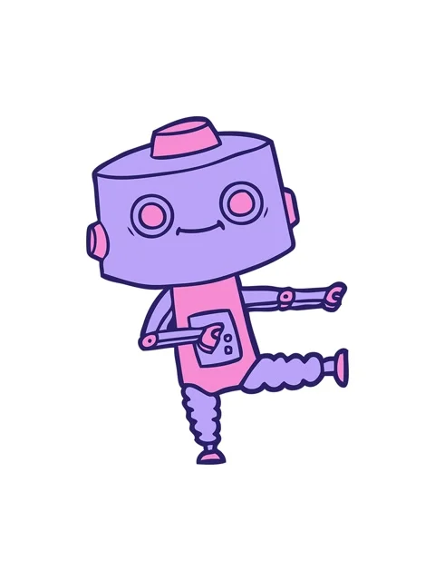 Bob and pause animation of cartoon android character Stock Footage 324210445