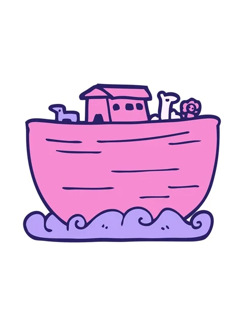 Bob and pause animation of cartoon doodle noahs ark Stock Footage 324222341