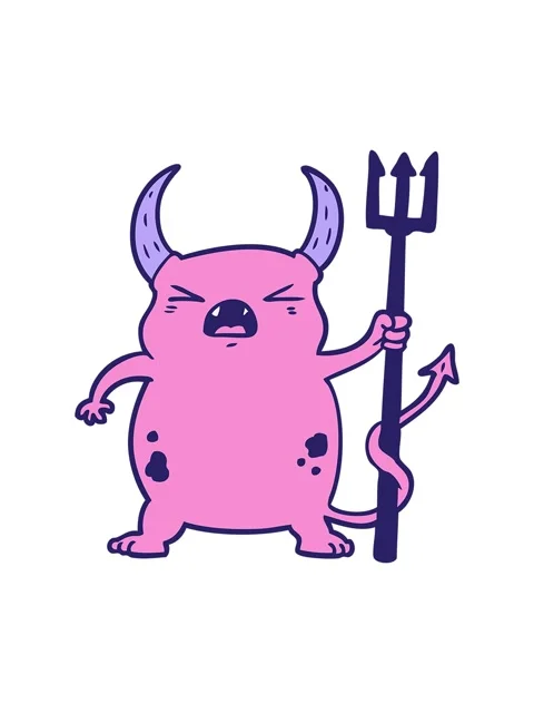 Bob and pause animation of cartoon angry little devil Stock Footage 324259983