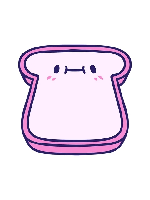 Bob and pause animation of cartoon slice of bread with face Stock Footage 324295757