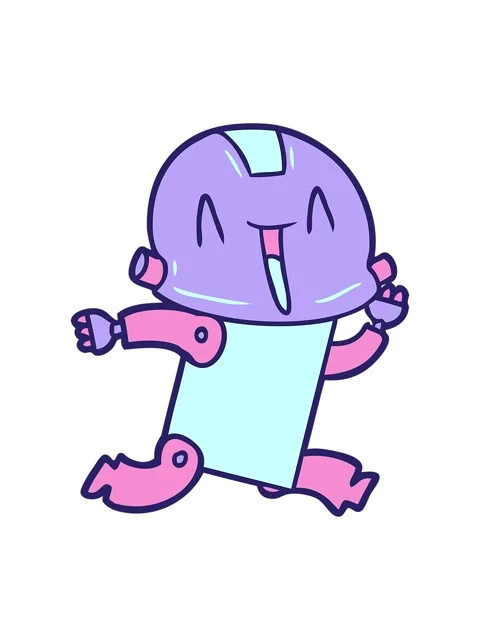 Bob and pause animation of cartoon android illustration Stock Footage 324297858