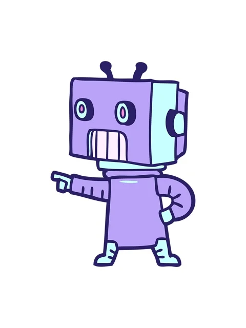 Bob and pause animation of cartoon android doodle Stock Footage 324298072