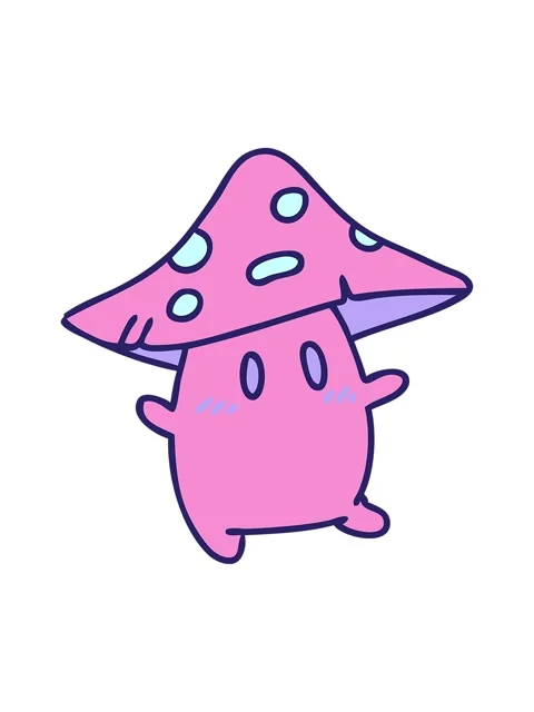 Bob and pause animation of cartoon of a rare tiny mushroom creature frolick.. Stock Footage 324322640