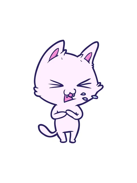 Bob and pause animation of a cartoon cat hissing Stock Footage 324338460