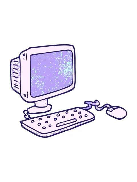 Bob and pause animation of cartoon doodle office computer Stock Footage 324442784