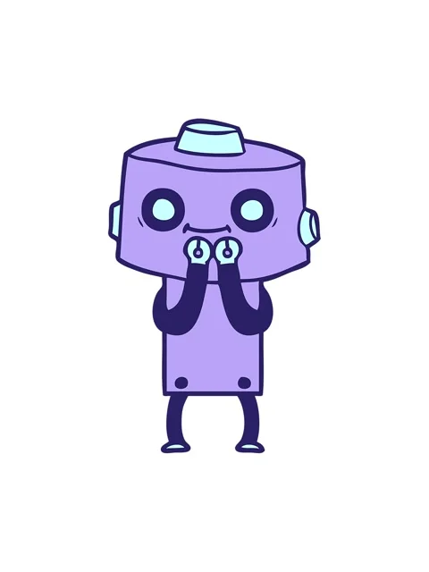 Bob and pause animation of cartoon android doodle Stock Footage 324462365