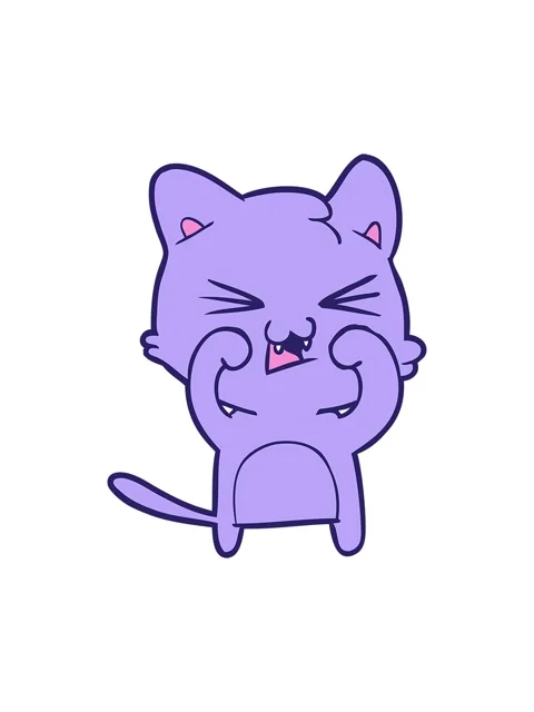 Bob and pause animation of cartoon cat hissing Stock Footage 324472171