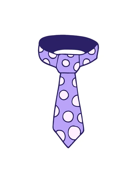 Bob and pause animation of cartoon doodle patterned tie Stock Footage 324488731