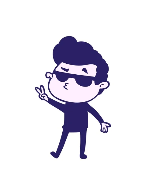 Bob and pause animation of cool guy cartoon Stock Footage 324466275