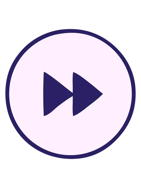 Bob and pause animation of cute cartoon of a fast forward button Video stock 324139964