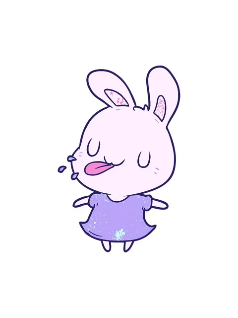 Bob and pause animation of cute cartoon rabbit blowing raspberry Stock Footage 324140454