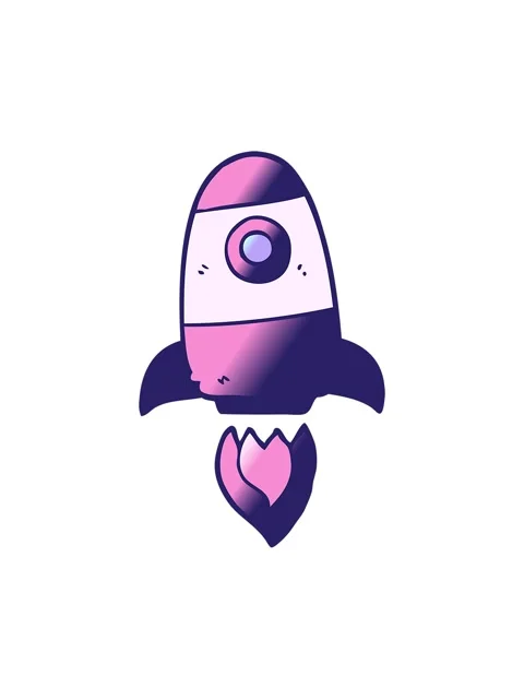 Bob and pause animation of drawing of a space rocket Stock Footage 324350359