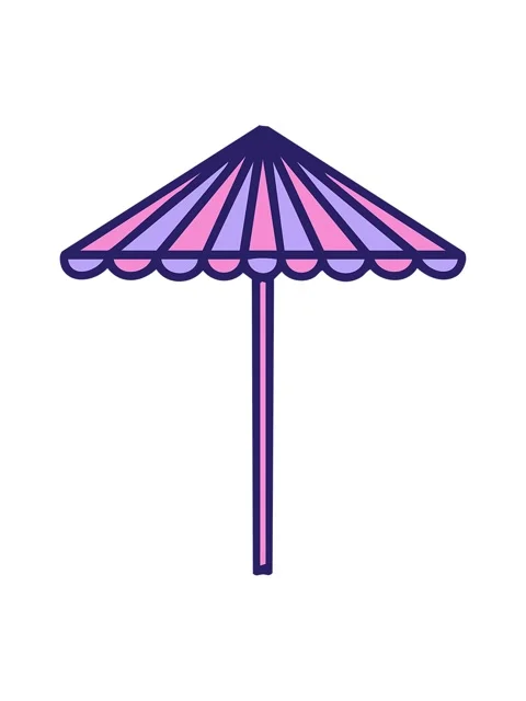 Bob and pause animation of a folding beach parasol Stock Footage 324111750