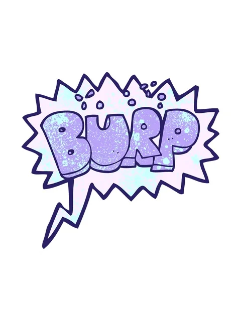 Bob and pause animation of freehand speech bubble textured cartoon burp text Stock Footage 324394316
