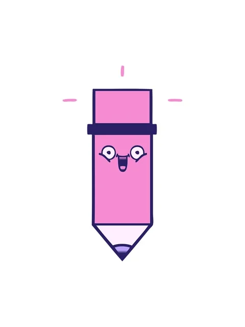 Bob and pause animation of gradient shaded cartoon of a pencil Stock Footage 323598443