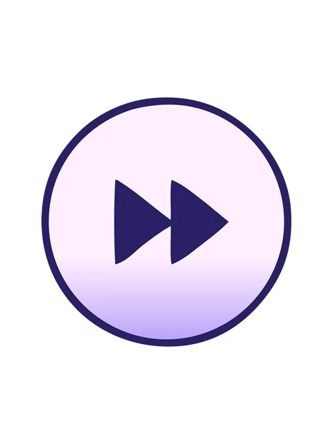 Bob and pause animation of gradient shaded cartoon of a fast forward button Stock Footage 324115906