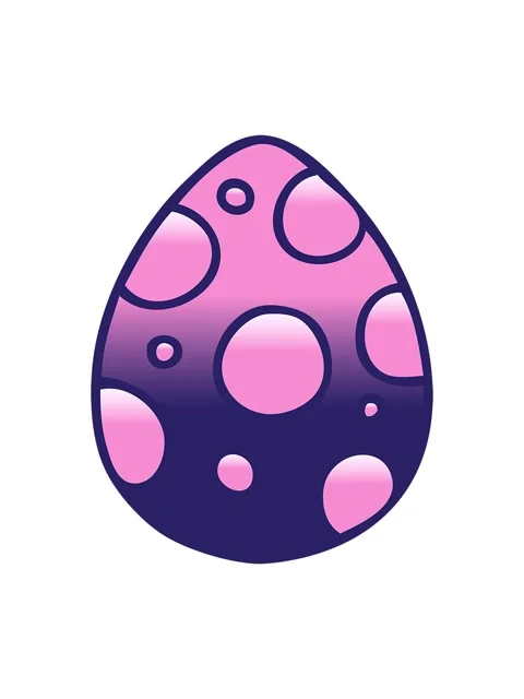 Bob and pause animation of gradient shaded quirky cartoon easter egg Video stock 324466701