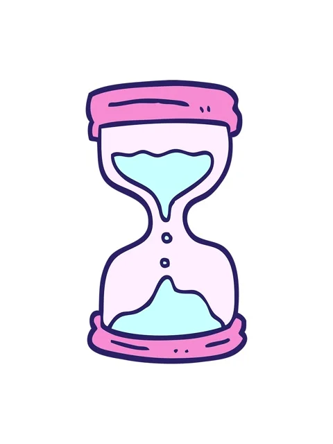 Bob and pause animation of hand drawn doodle style cartoon hourglass Stock Footage 324322960