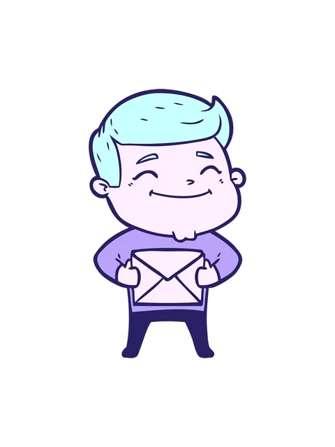 Bob and pause animation of happy cartoon man with parcel Video stock 324062582