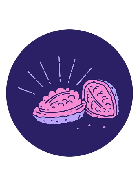 Bob and pause animation of icon of a tattoo style walnuts with shell Stock Footage 324043386