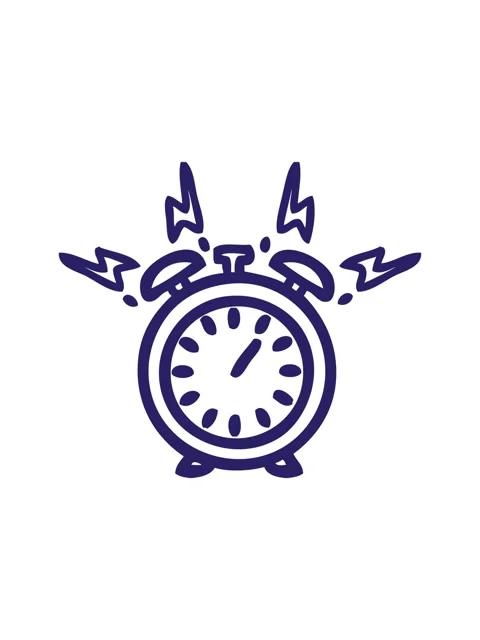 Bob and pause animation of line drawing cartoon of a ringing alarm clock icon Stock Footage 324334865