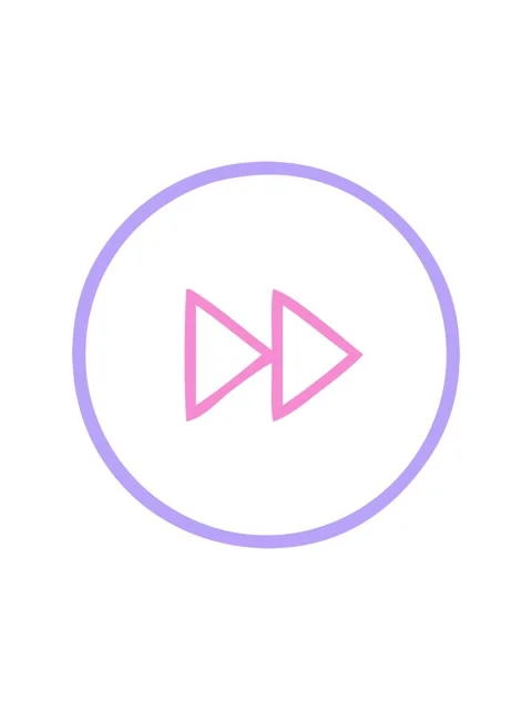 Bob and pause animation of line drawing cartoon of a fast forward button icon Stock Footage 324381104