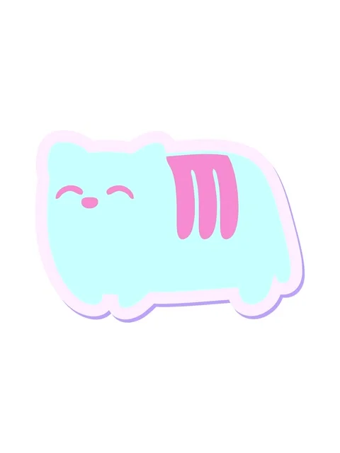 Bob and pause animation of loaf cat sticker Stock Footage 324187925