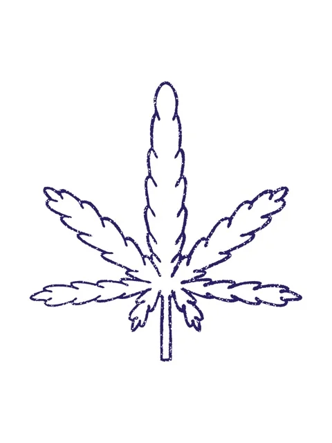 Bob and pause animation of Marijuana Leaf Charcoal Drawing Stock Footage 324397867