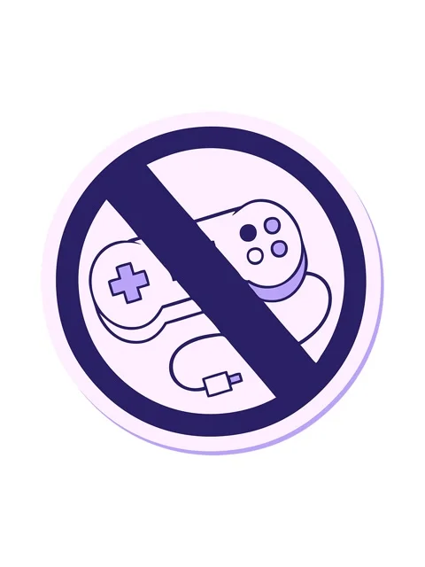 Bob and pause animation of sticker of a cute cartoon no gaming sign Stock Footage 324302496