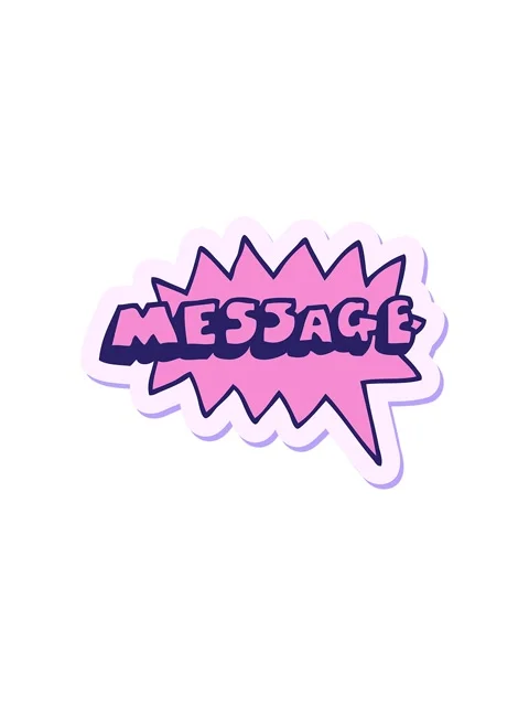 Bob and pause animation of sticker of a cartoon message text Stock Footage 324456195