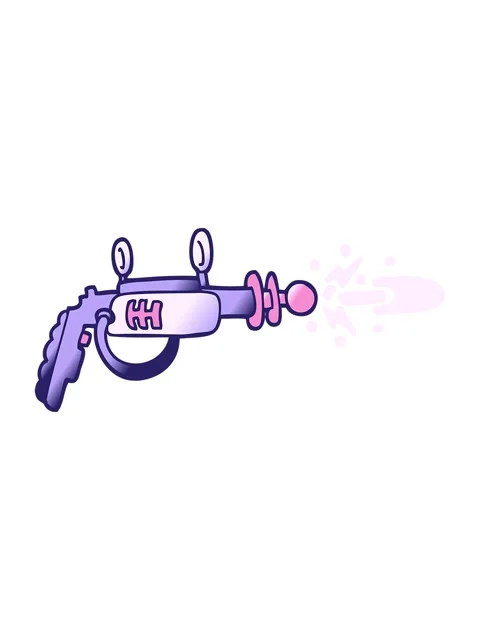 Bob and pause animation of vector gradient illustration cartoon ray gun Stock Footage 324472167