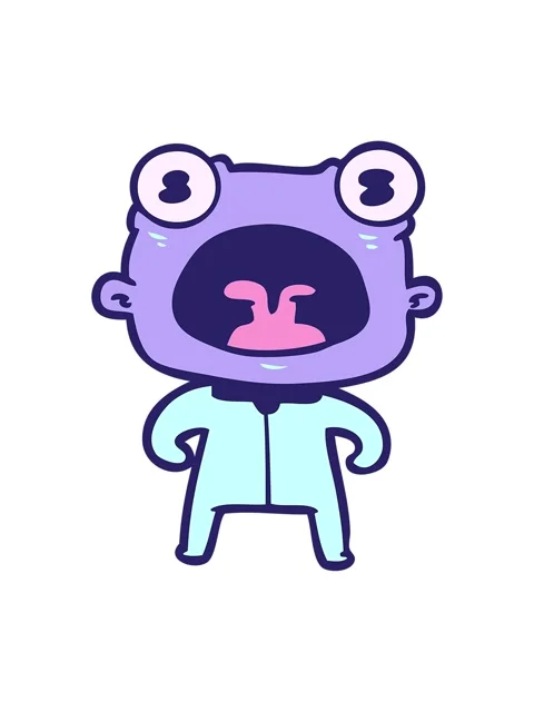 Bob and pause animation of weird alien shouting Stock Footage 324214929