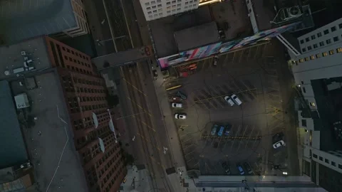 Bob Dylan Mural 4K Aerial Top Down Descent Minneapolis, MN Stock Footage 220468313