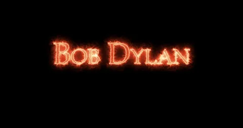 Bob Dylan written with fire. Loop Stock Footage 129775958