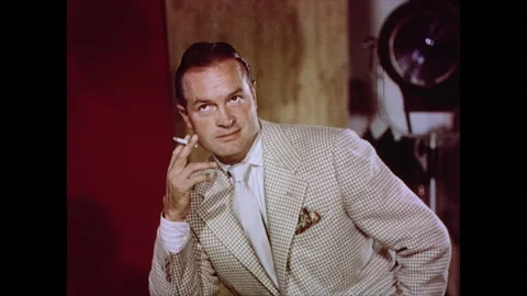 Bob Hope Posing In Photography Studio For Cigarette Advertisement Stock Footage 155455446
