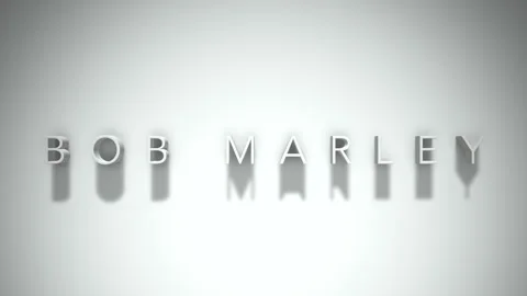 Bob marley 3D title animation with shadows on a white background Stock Footage 296886903